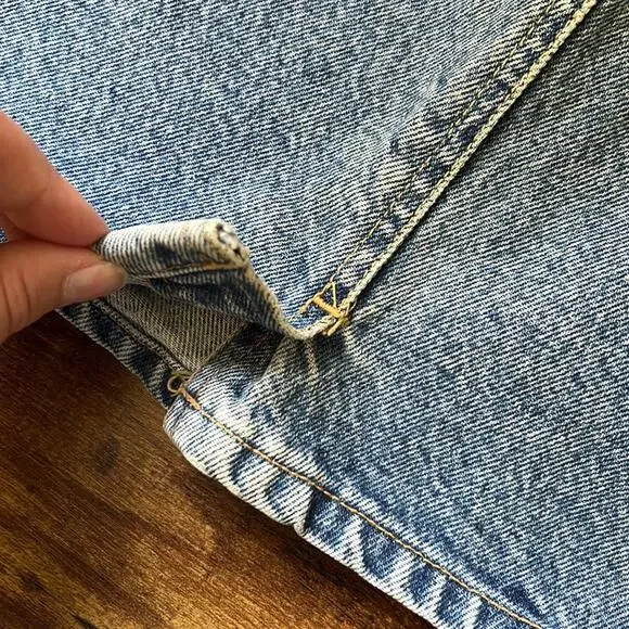 Vintage Jordache Cotton High Rise Lighter Wash Denim Skirt - Picture 9 of 10